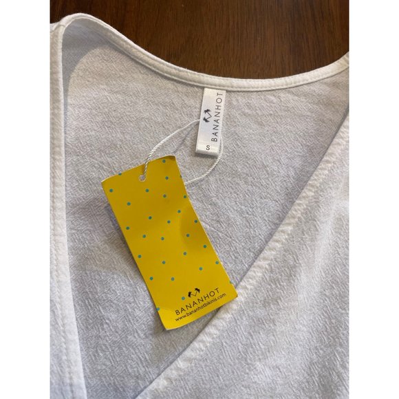 NWT Bananhot X REVOLVE Tie Front Top in White Small - Picture 8 of 11